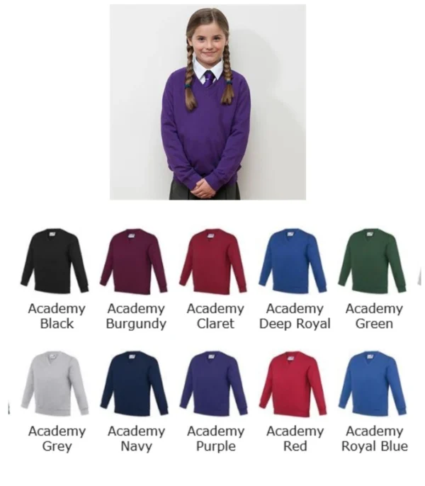 AWD AC003B Academy Vee Neck Sweatshirt